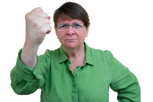 Photo of Anne-Marie Eklund Löwinder, DNSSEC pioneer, when she's angry
